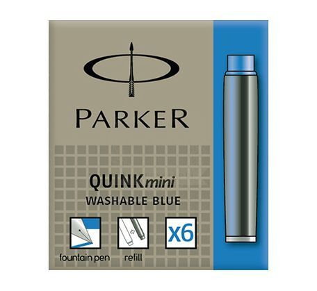 Naboje parker quink krótkie (6 szt.) - kolor niebieski
