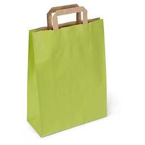 Zielona torba papierowa 90 g/m2 270x370x120 - wyprzedaż
