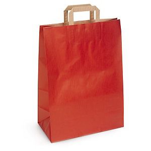Czerwona torba papierowa 90 g/m2 320x450x170 - wyprzedaż