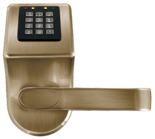 Klamka eura elh-70b9/brass z czytnikiem kart rfid i zamkiem szyfr. mosiądz - możliwość montażu - zad